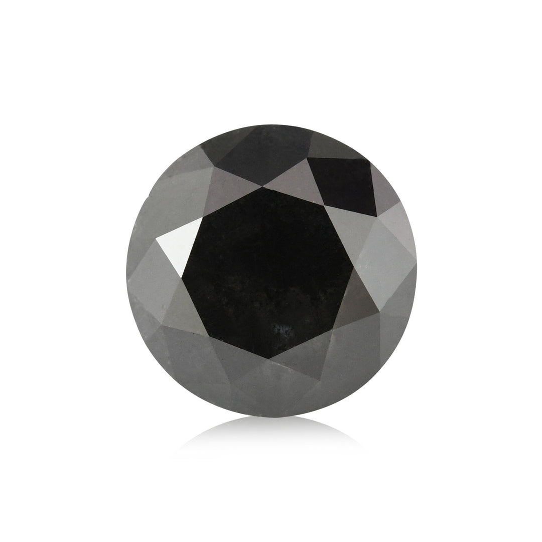 1.49 Carat Natural Black Round Diamond GIA