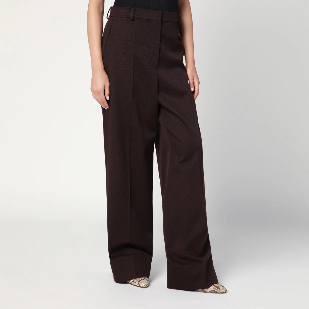 Stella McCartney - Straight leg trousers in plum wool