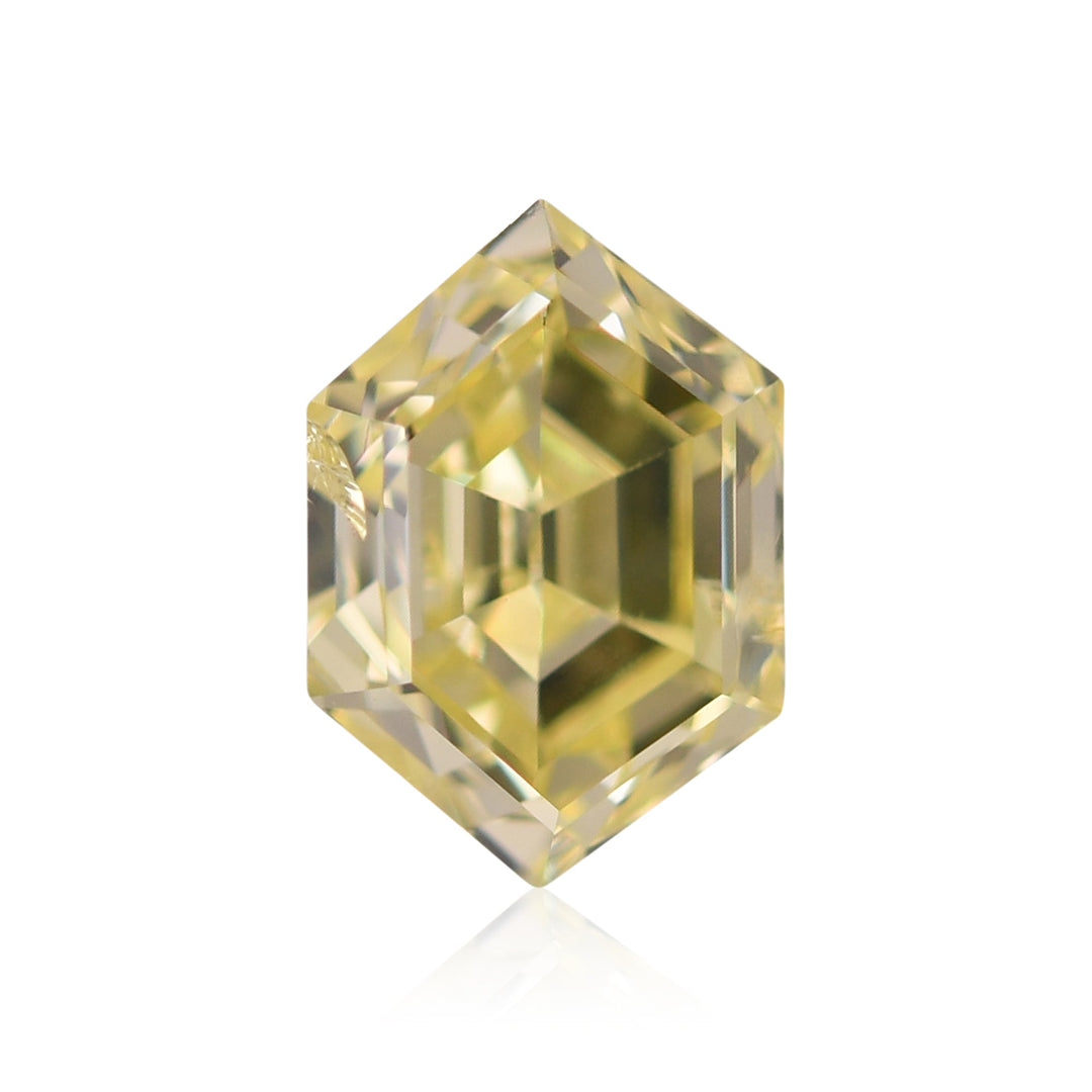 0.74 Carat Fancy Intense Yellow Hexagonal  Diamond (I1) GIA