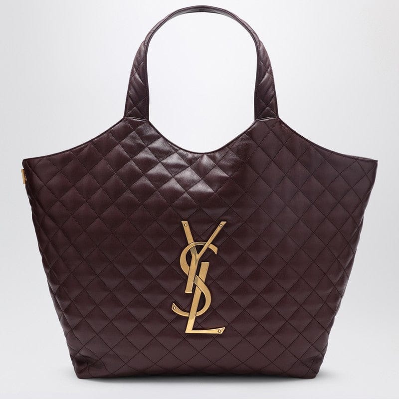 #N/A Saint Laurent - Icare oversized quilted leather shopping bag in burgundy - One size Brand