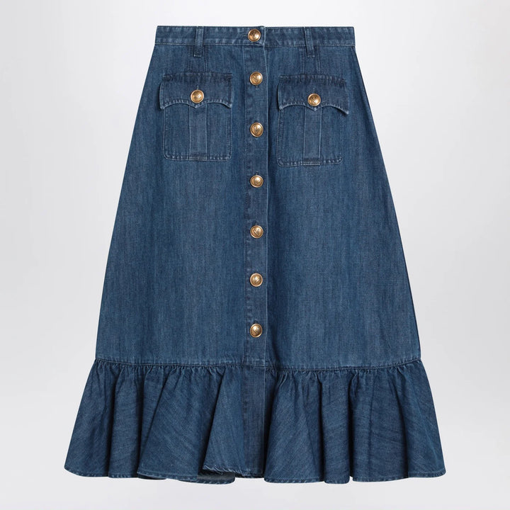 Valentino - Blue denim midi skirt