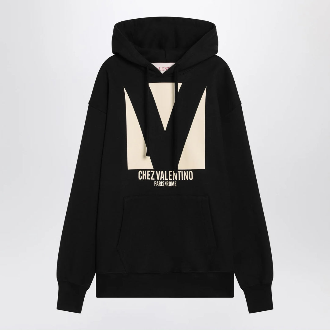 Valentino - Black sweatshirt with Chez Valentino print
