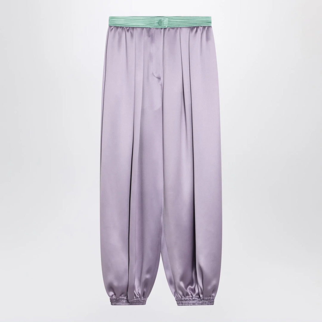 Valentino - Wide lilac silk pants