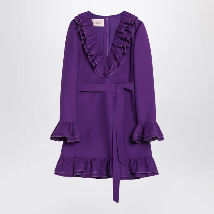 Valentino - Purple wool and silk mini dress