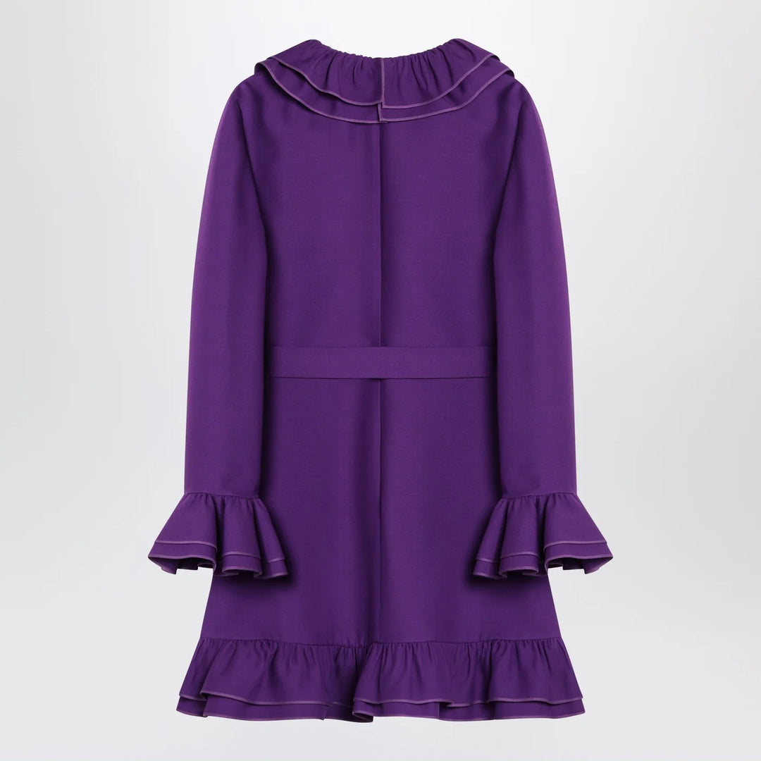Valentino - Purple wool and silk mini dress