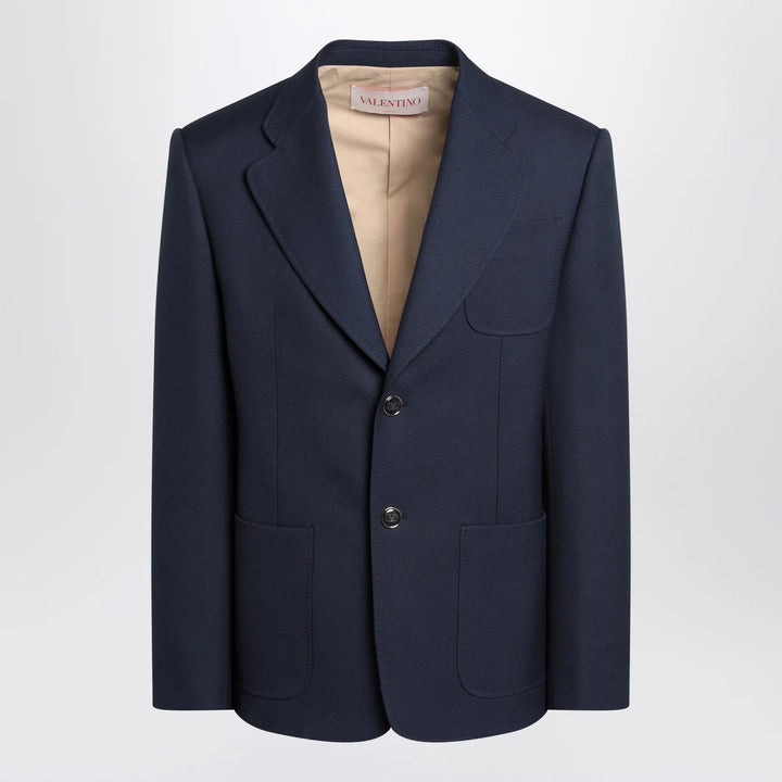 Valentino - Blue single-breasted wool jacket