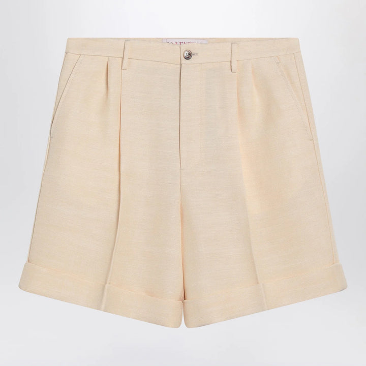 Valentino - Butter-coloured Bermuda shorts with turn-ups