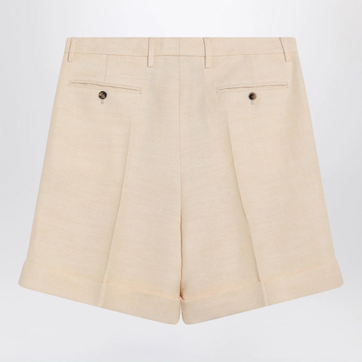 Valentino - Butter-coloured Bermuda shorts with turn-ups