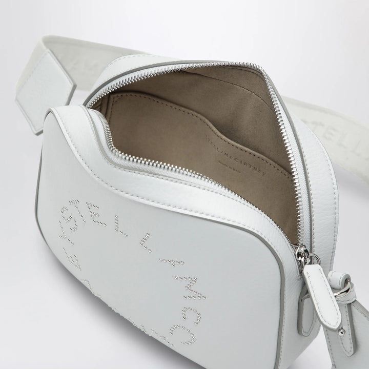 Stella McCartney - Pearl grey camera bag with logo and shoulder strap