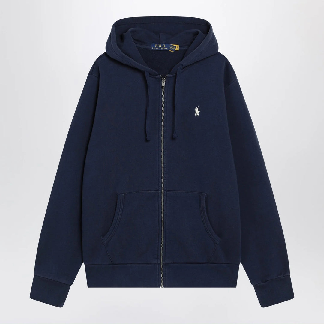 Polo Ralph Lauren - Navy blue cotton zip-up sweatshirt