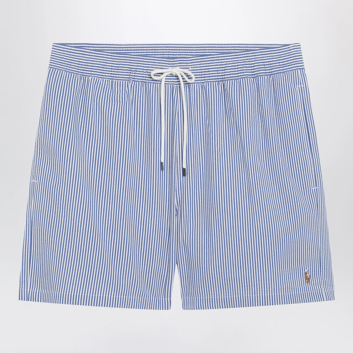 Polo Ralph Lauren - Traveler striped white/blue seersucker swim shorts