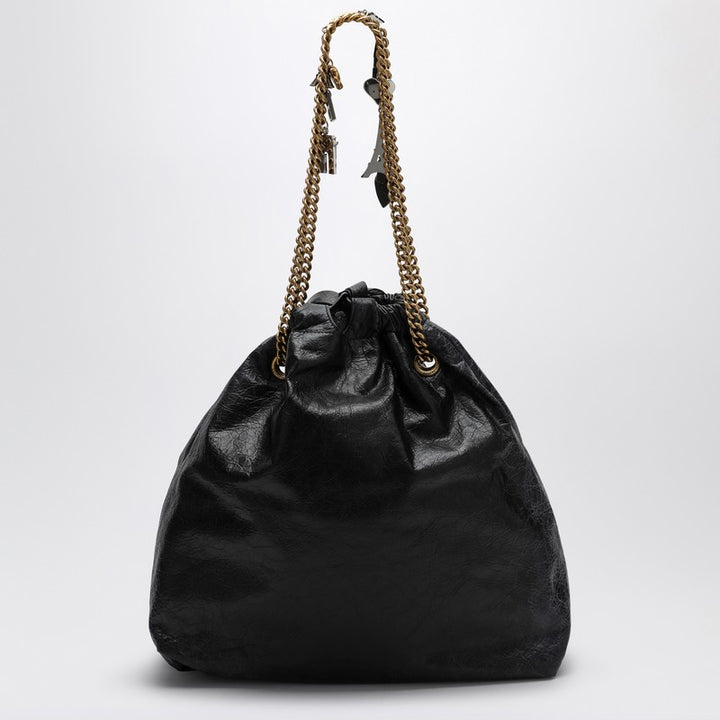 Balenciaga Crush Media black leather tote bag