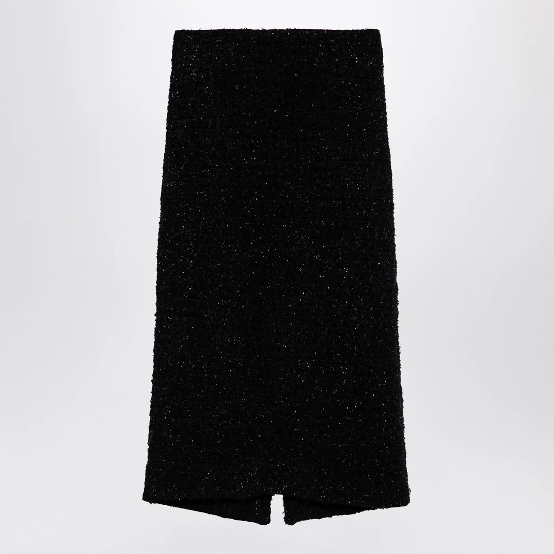 Balenciaga - Black tweed midi skirt