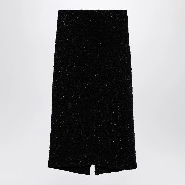 Balenciaga - Black tweed midi skirt
