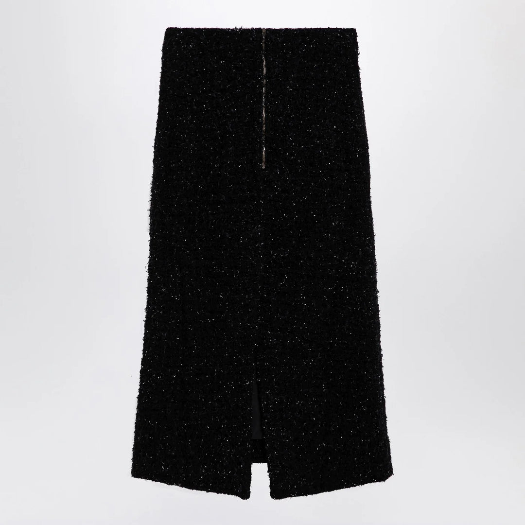 Balenciaga - Black tweed midi skirt