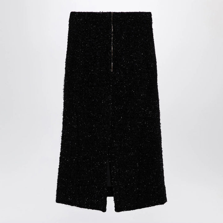 Balenciaga - Black tweed midi skirt