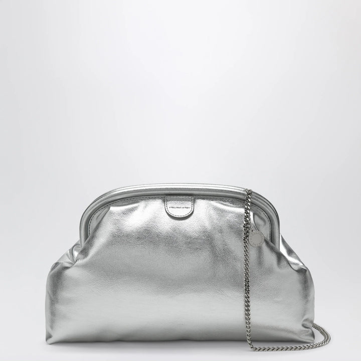 Stella McCartney - Silver metallic padded Falabella clutch