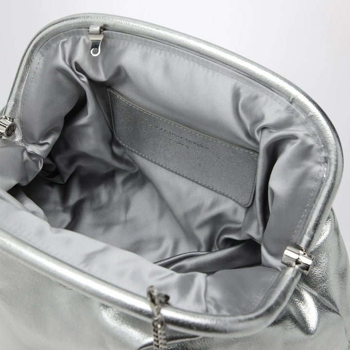 Stella McCartney - Silver metallic padded Falabella clutch