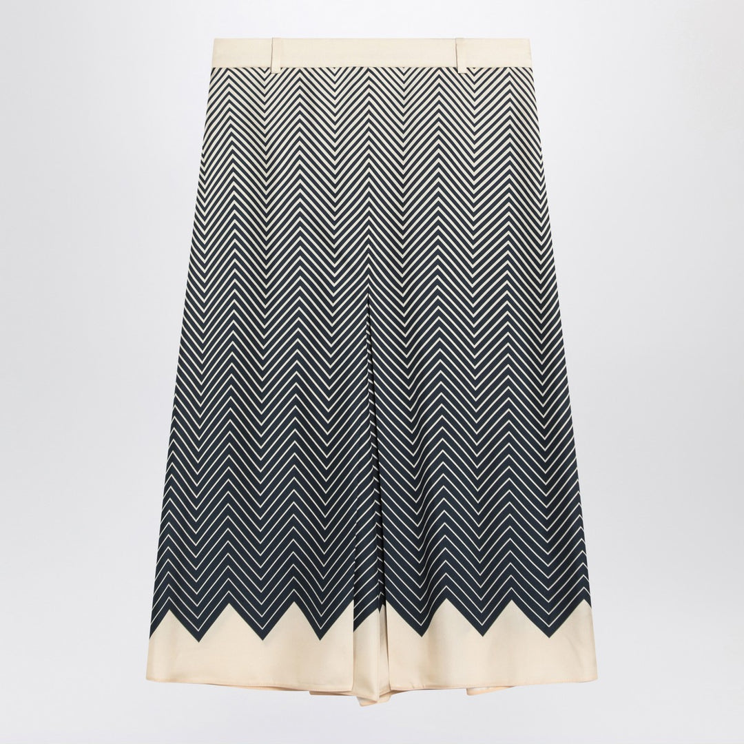 Valentino Blue/ivory silk skirt