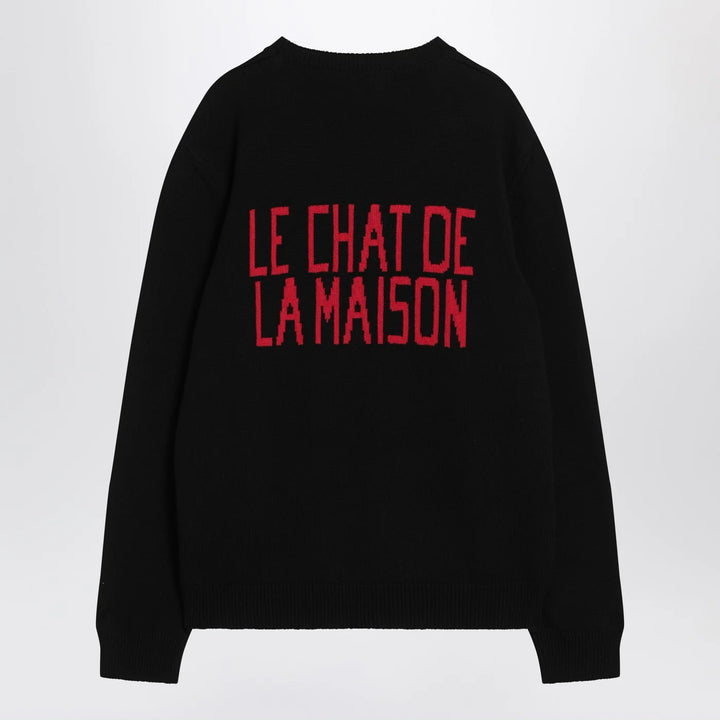 Valentino - Black sweater with Le Chat de la Maison patch