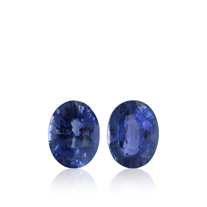 8.81 Carat Pair of Blue SRI LANKAN Oval Sapphires GIA