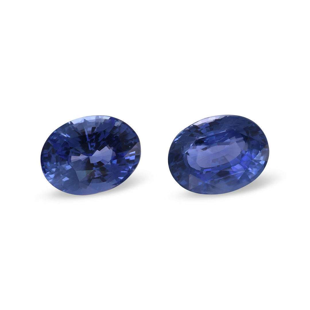 8.81 Carat Pair of Blue SRI LANKAN Oval Sapphires GIA