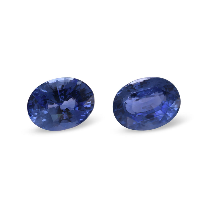8.81 Carat Pair of Blue SRI LANKAN Oval Sapphires GIA