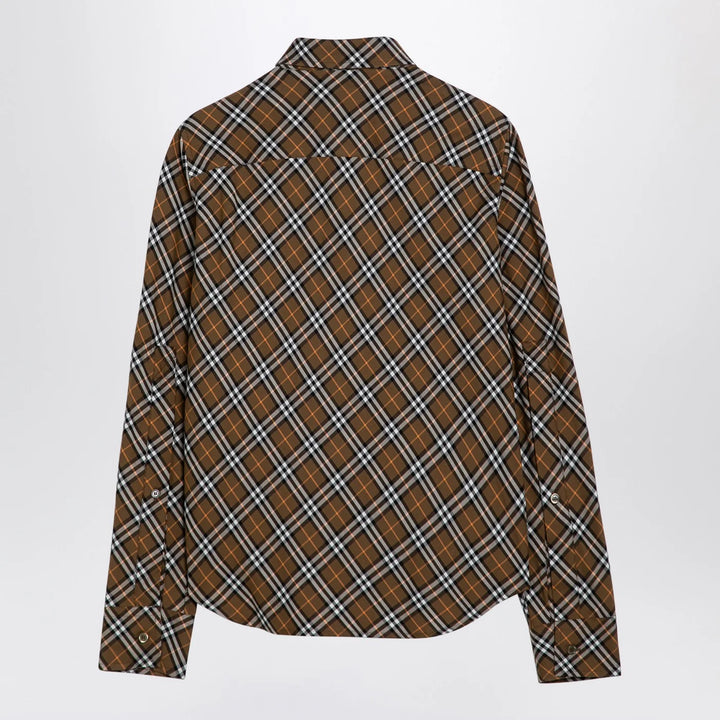Burberry - Oxid-coloured Check cotton shirt