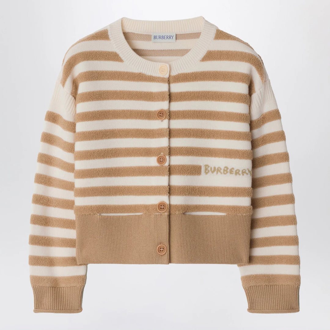 Burberry - Striped cardigan in sand color