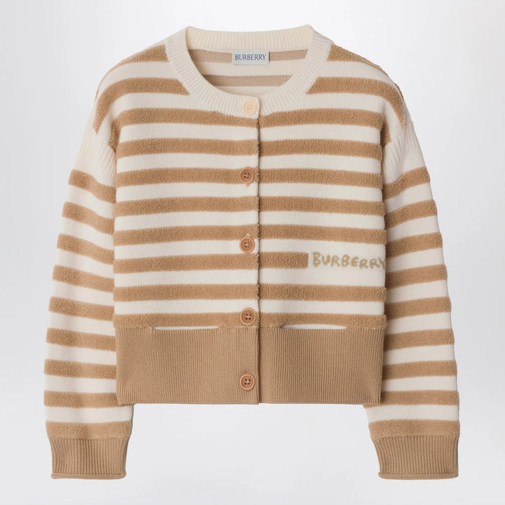 Burberry - Striped cardigan in sand color