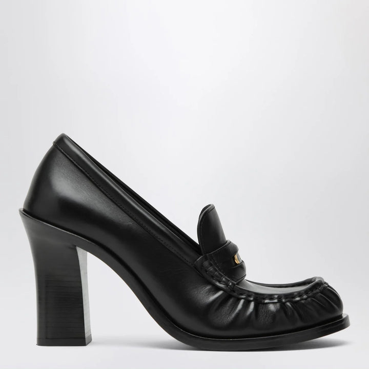 Burberry - Cadet black leather loafers with heel