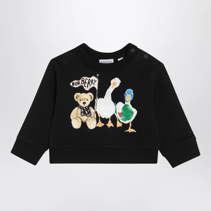Burberry - Black sweatshirt with Thomas bear and friends