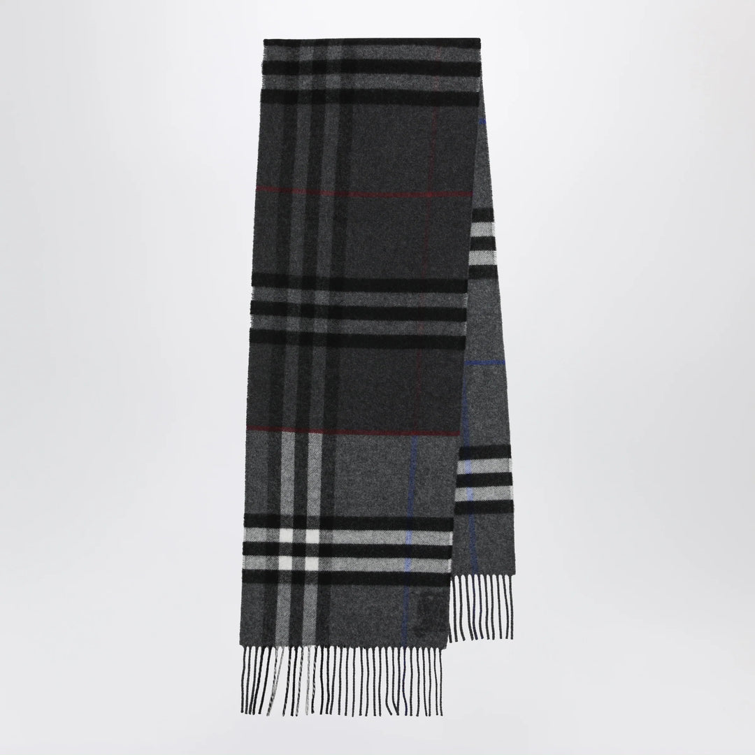 Burberry - Reversible check cashmere scarf in grey