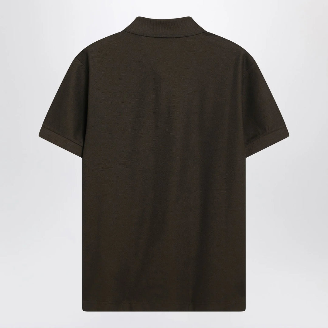 Burberry - Dark green cotton polo shirt with EKD