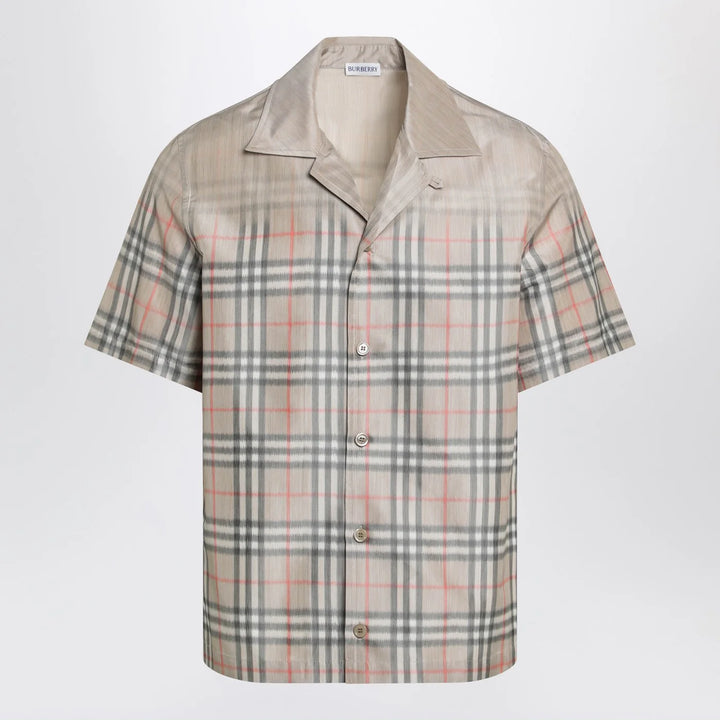 Burberry - Beige shirt with shaded Check pattern
