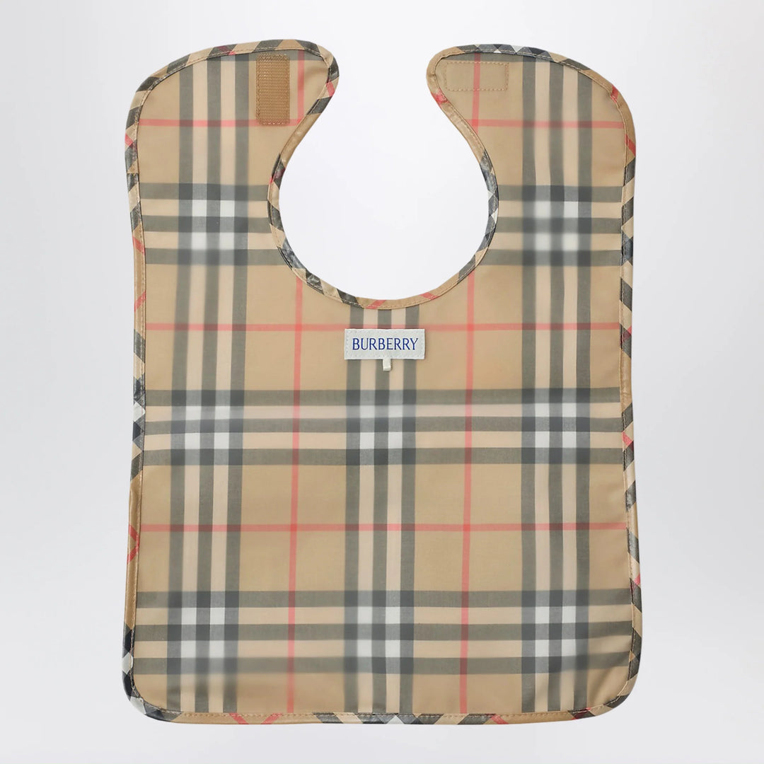 Burberry - Coated cotton bib with check pattern