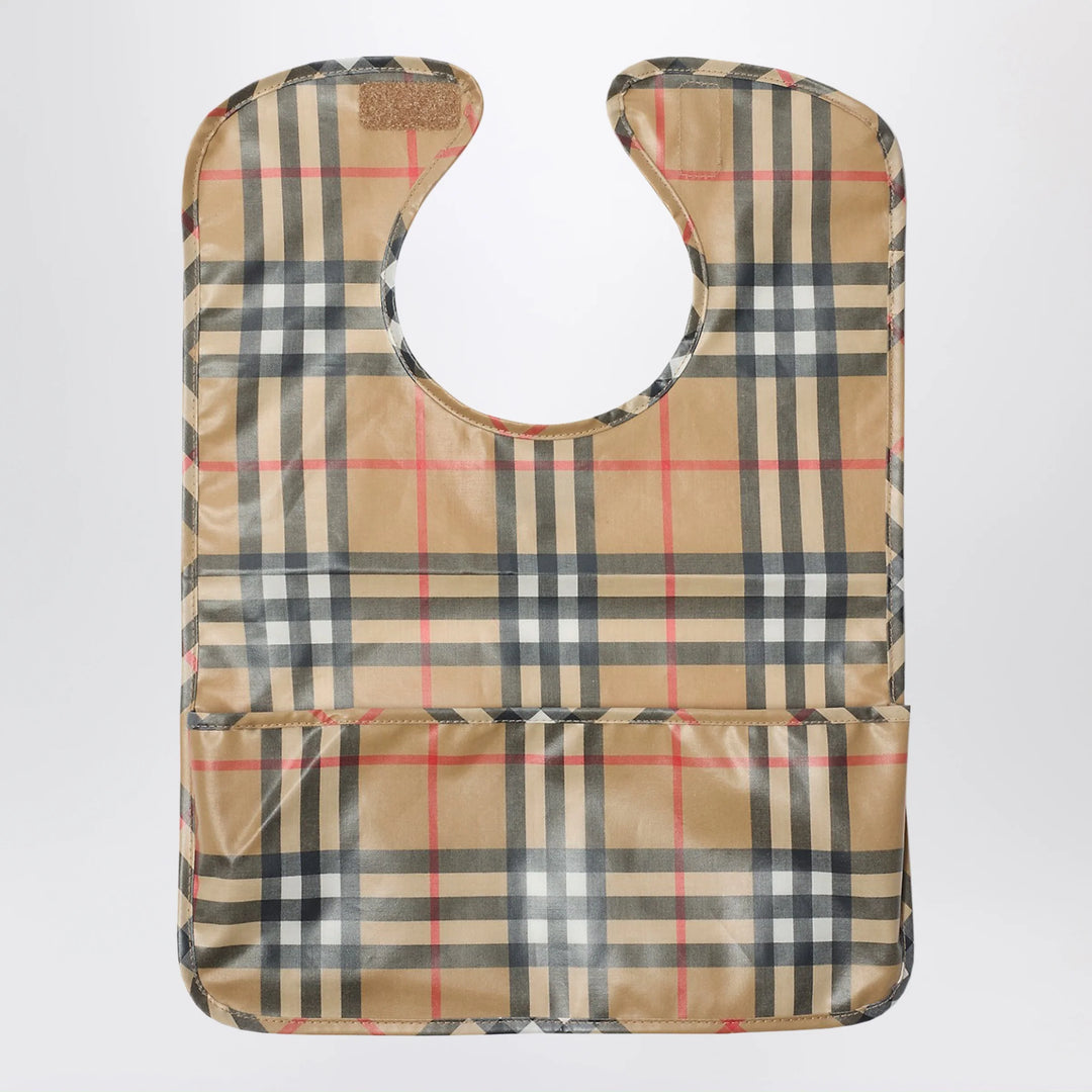Burberry - Coated cotton bib with check pattern