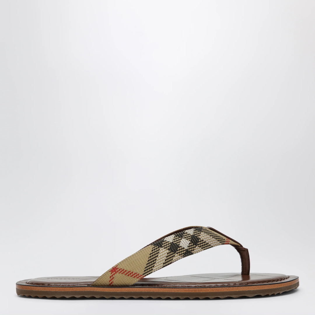 Burberry - Pavilion Check nylon-blend sandals in sand beige