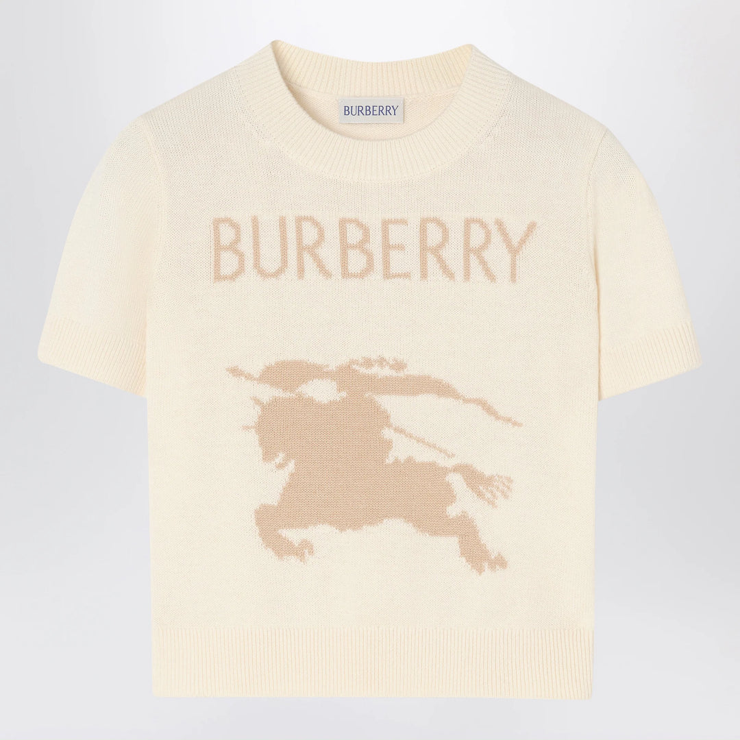 Burberry - Ivory knit top with EKD logo