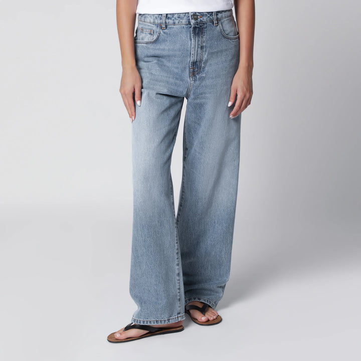 Róhe - Blue Washed-Effect Bruun Wide-Leg Jeans