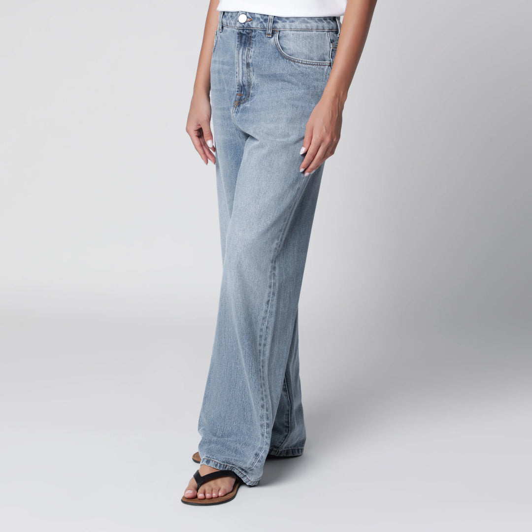 Róhe - Blue Washed-Effect Bruun Wide-Leg Jeans
