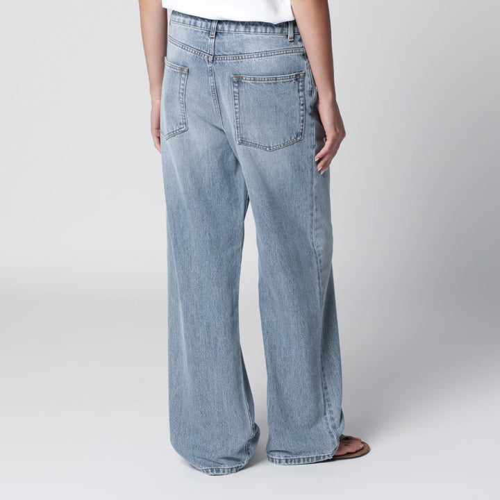 Róhe - Blue Washed-Effect Bruun Wide-Leg Jeans