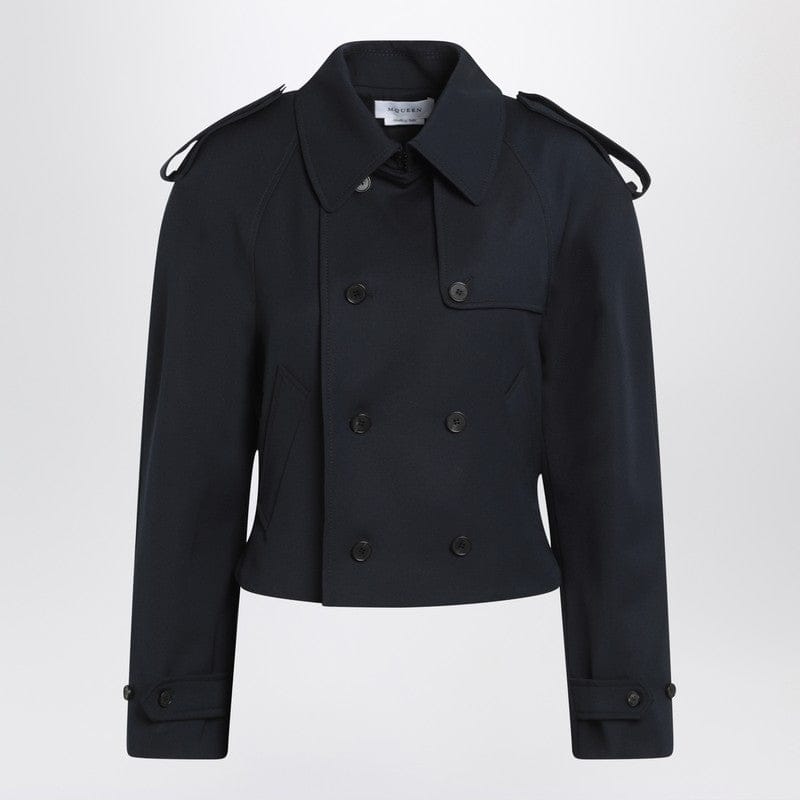 Coats & Jackets Alexander McQueen - Short double-breasted navy blue jacket - 40 IT Brand