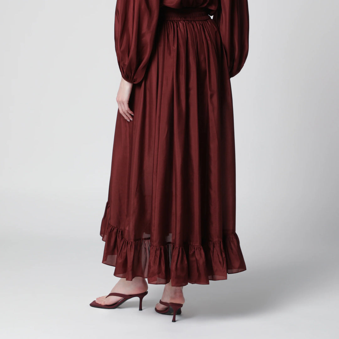 ZIMMERMANN - Aster maxi skirt in Merlot