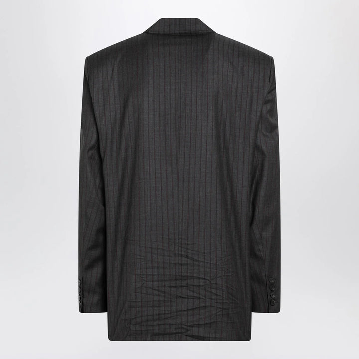 Balenciaga - Grey pinstripe wool single-breasted jacket
