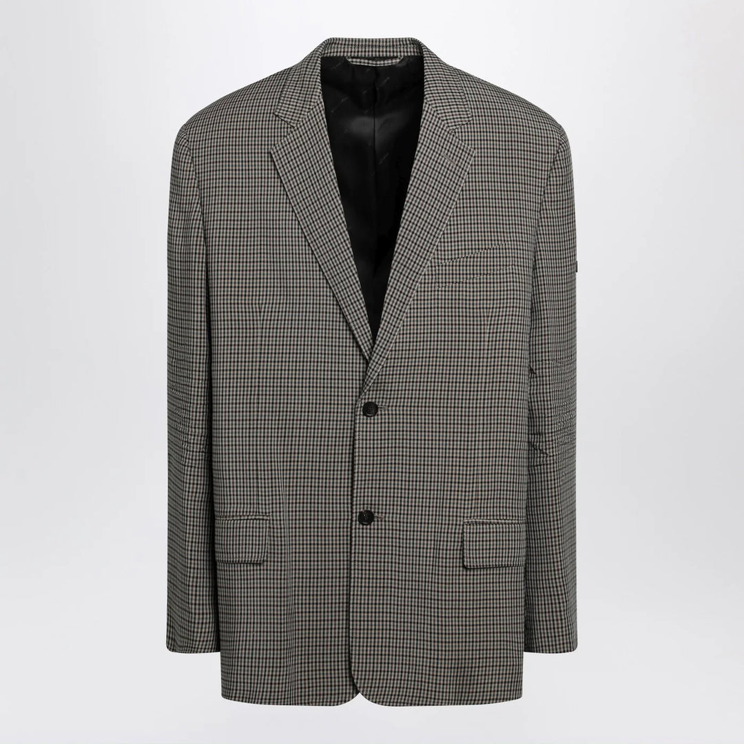 Balenciaga - Khaki and brown gingham jacket