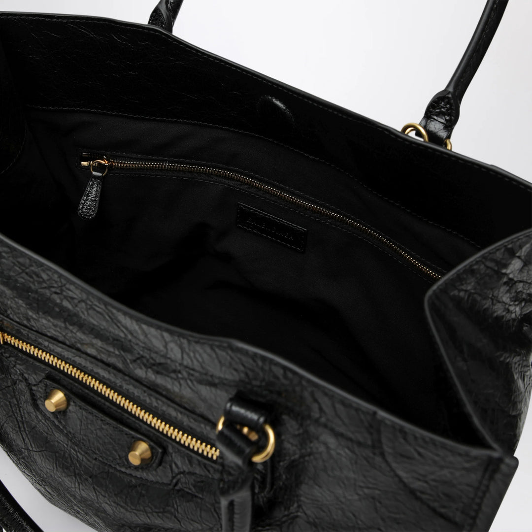 Balenciaga - Le City small lambskin leather tote bag in black