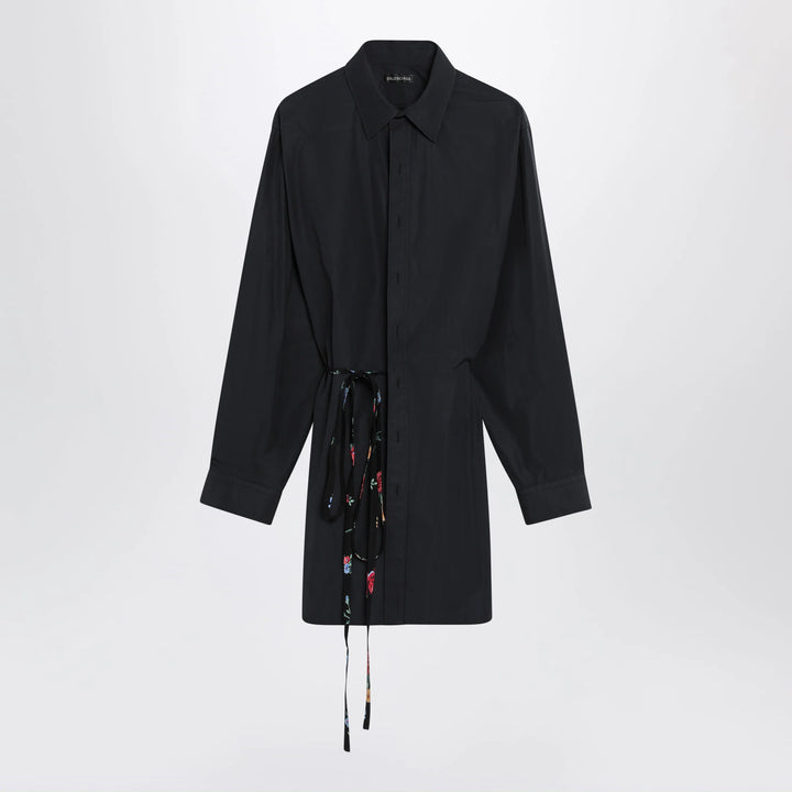 Balenciaga - Short dress with floral waist belt