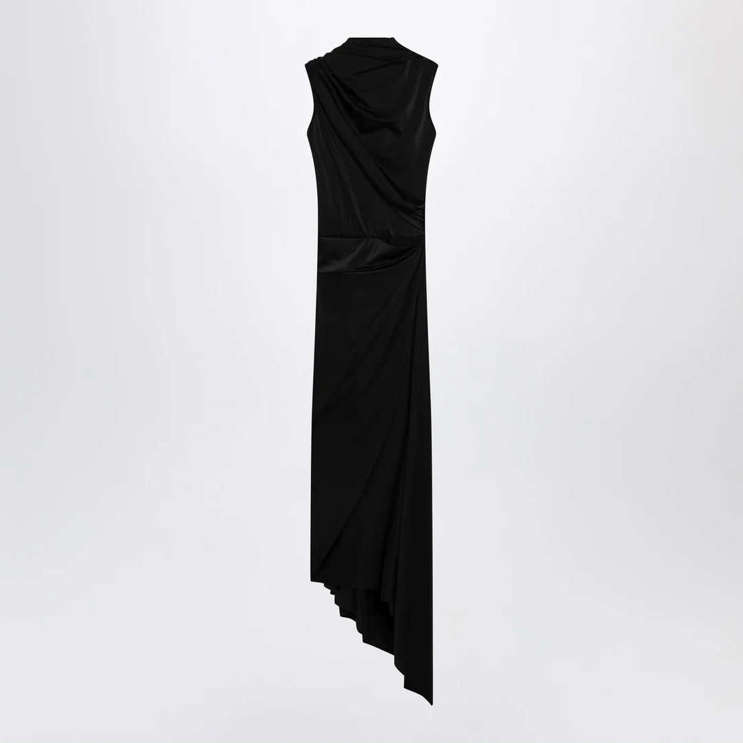Balenciaga - Black draped midi dress