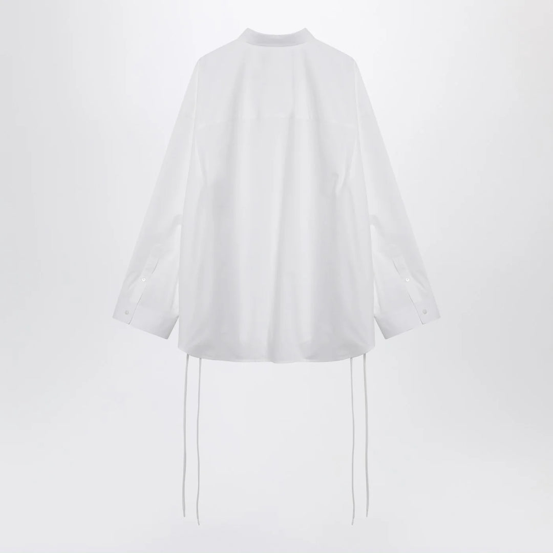 Balenciaga - White cotton shirt with lace-up details